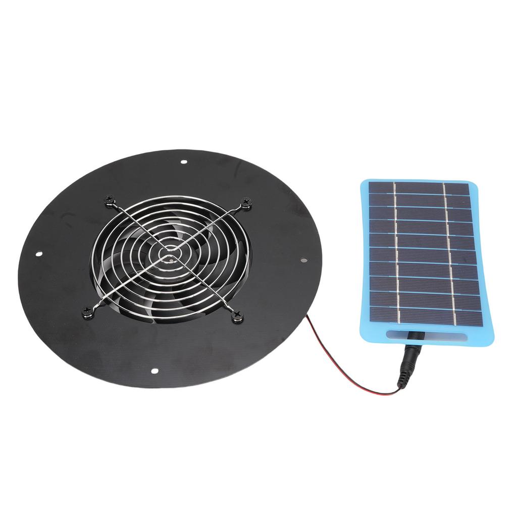 Solarbetriebener Abluftventilator Rund 5W Tragbarer Solarpanel-betriebener Ventilator Leise für Hühnerställe