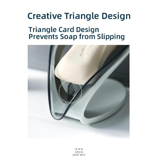 Multifunctional Drainage Soap Dish with Detachable Base ABS + PS + Silicone Grey/Blue for Bathroom & Kitchen