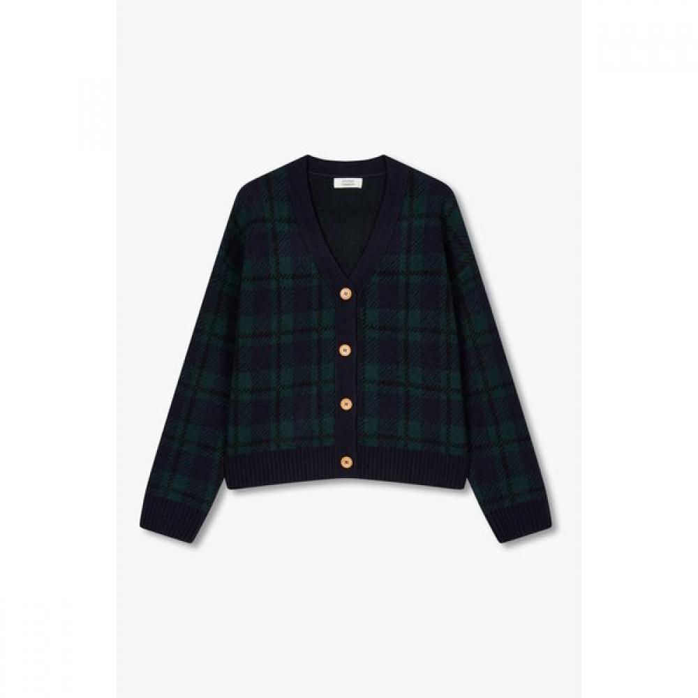 Tomboyx Check Pattern Cardigan  9175451983 Dark green (44)/ONE SIZE(OS)