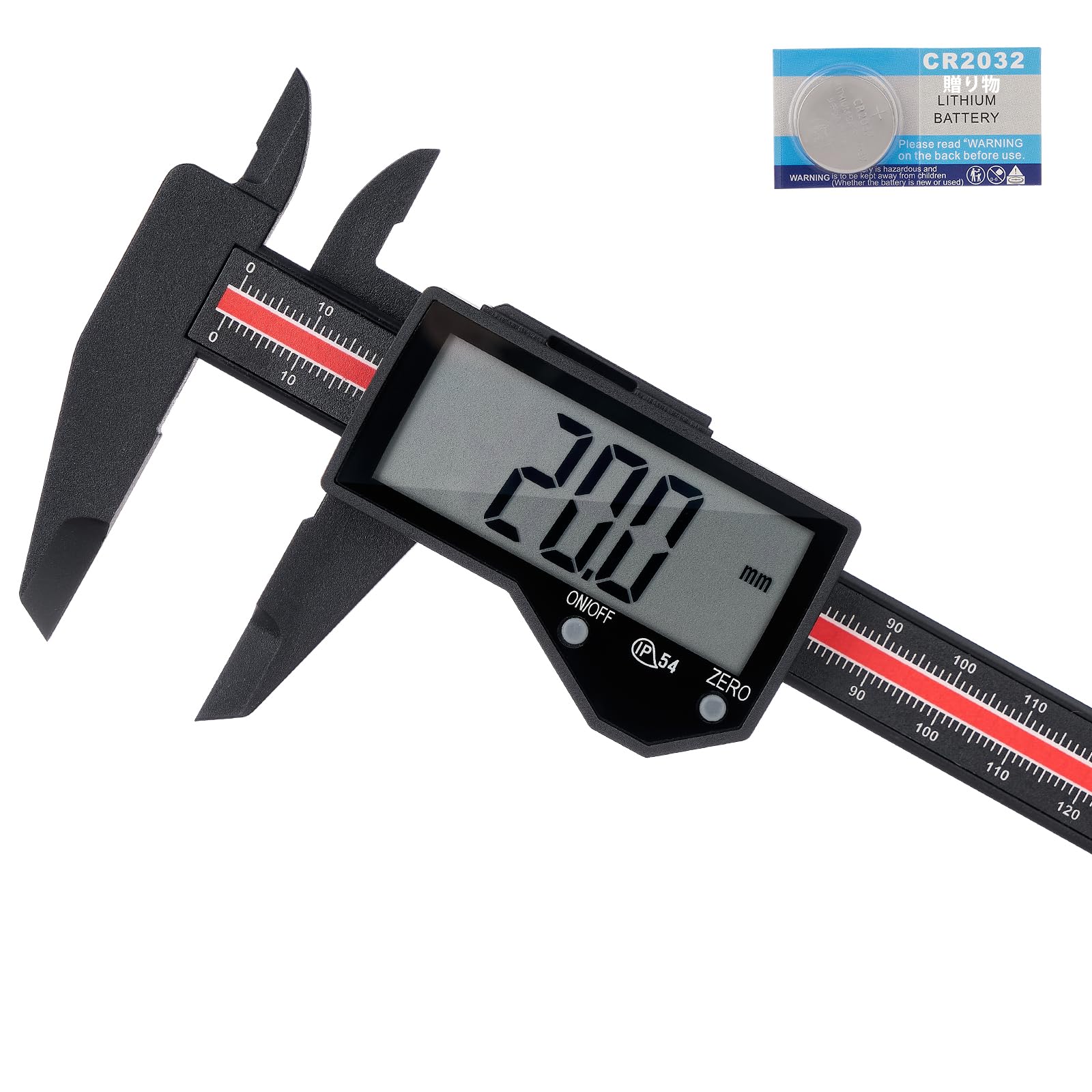 

Adoric Digital Carbon Caliper with LCD Outer Inner Step Hold Zero Waterproof and Battery Measuring Tool for Precision and DIY Caliper, 150mm, Fiber,