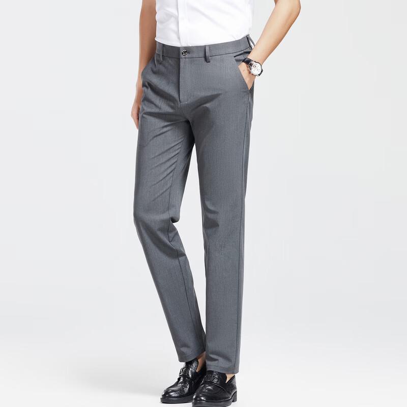 LangSha Men's Premium Straight-Leg Business Casual Pants