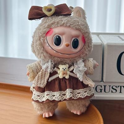 For 17Cm Labubu V2 V1 Doll Dress Clothes Outfit Accessories Idol Doll Clothing for Kid Gift Labubu Pendant Clothes