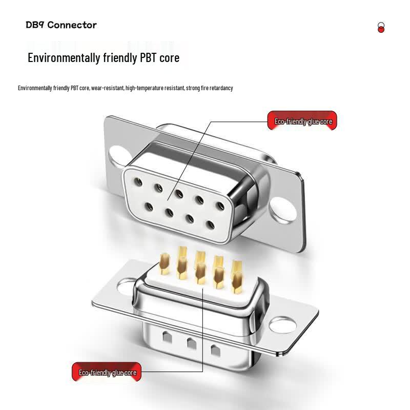 DB9 Female Solder Connector with Metal Shell (4-pack)