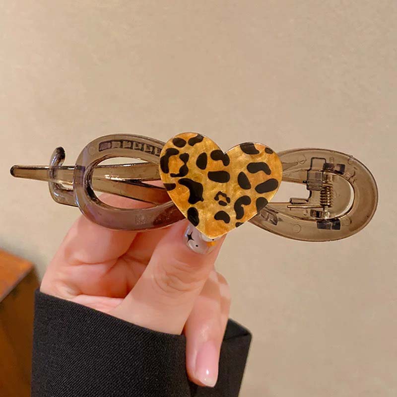 Retro Leopard Cat Printed Twist Hair Clip for Women Fashion Ponytail Twist Clip Hairpins Barrettes Girls Hair Accessories