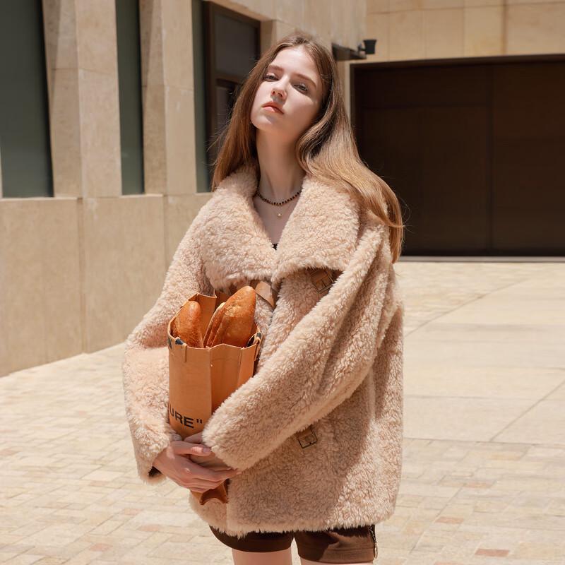 

Sancai 2025 Зимнее пальто-тедди из искусственного меха с добавлением овечьей шерсти L