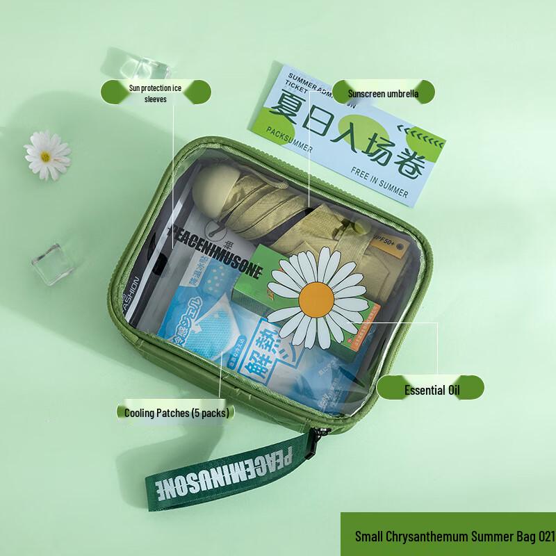 Summer Heat Relief Essentials Pack 021 Ice Sleeve, Umbrella, 5 Cooling Patches
