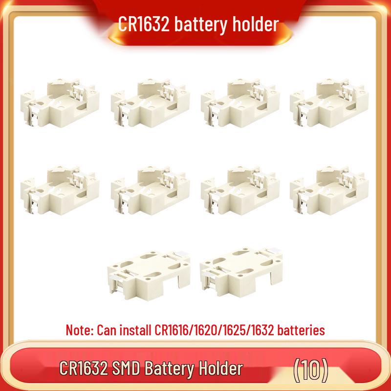 3V Coin Battery Holder for CR2032, CR1220, CR1632, CR2450 - Spring Contact SMD Connector