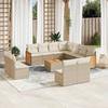 VidaXL Garden Lounge Set with Cushions 12 Pcs, Patio Sofas, Patio Furniture Set, Outdoor Furniture, Beige 3227773