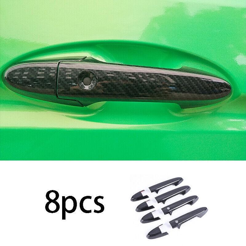 For Honda Fit Jazz GK5 2014-20 Carbon Fiber Exterior Door Handle Cover Trim 8pcs