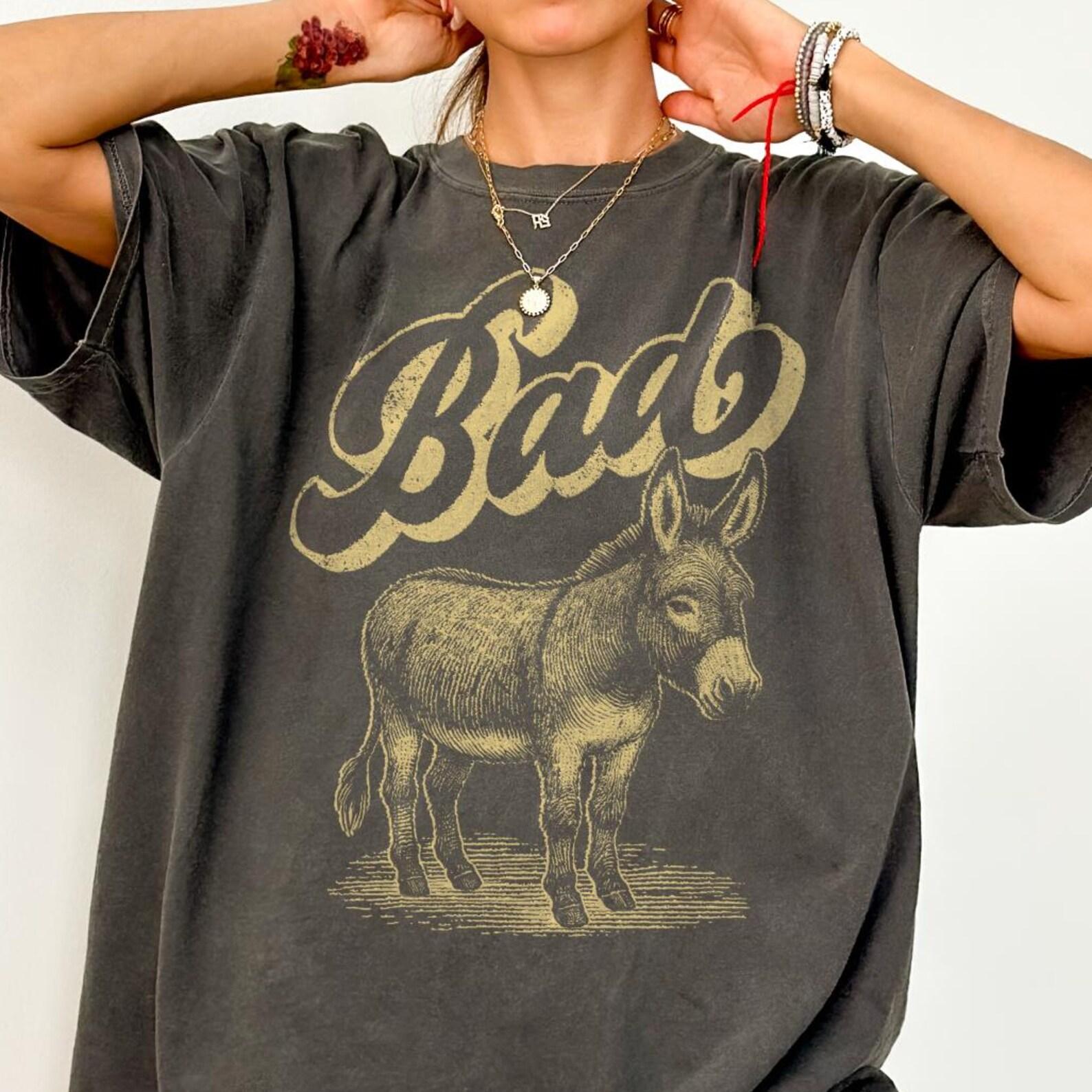 Comfort Colors® Bad Ass Donkey Shirt -Funny Donkey Shirt,Vintage Donkey Tshirt,Aesthetic Tee,Donkey Lover Shirt,Retro Donkey Shirts S