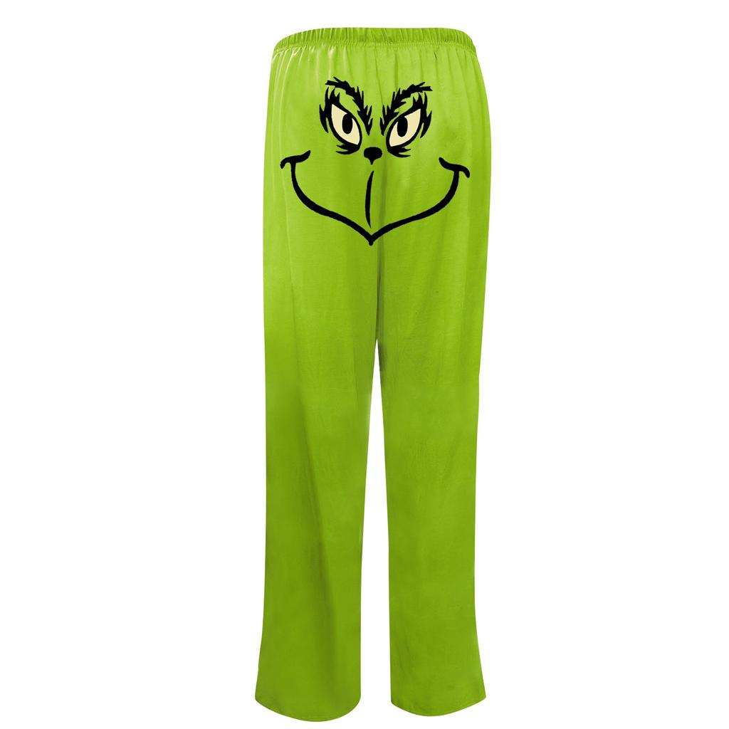 Women's Casual Strapping Wide Leg Pants Christmas Printed Casual Pants