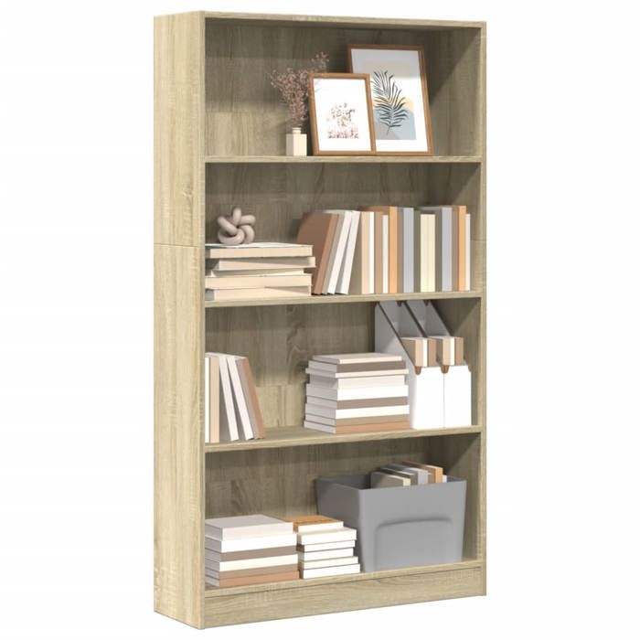 VidaXL Bookcase Sonoma Oak 80x24x143 Cm Engineered Wood, Bookshelf, Book Holder, Book Support, Cabinet 857846