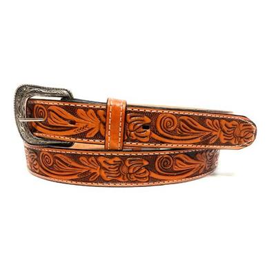 Pasek skórzany western o szerokości 1,5 cala Cowboy Rodeo Casualowy pasek skórzany tłoczony we wzory kwiatowe, rozmiar 28" do 40"