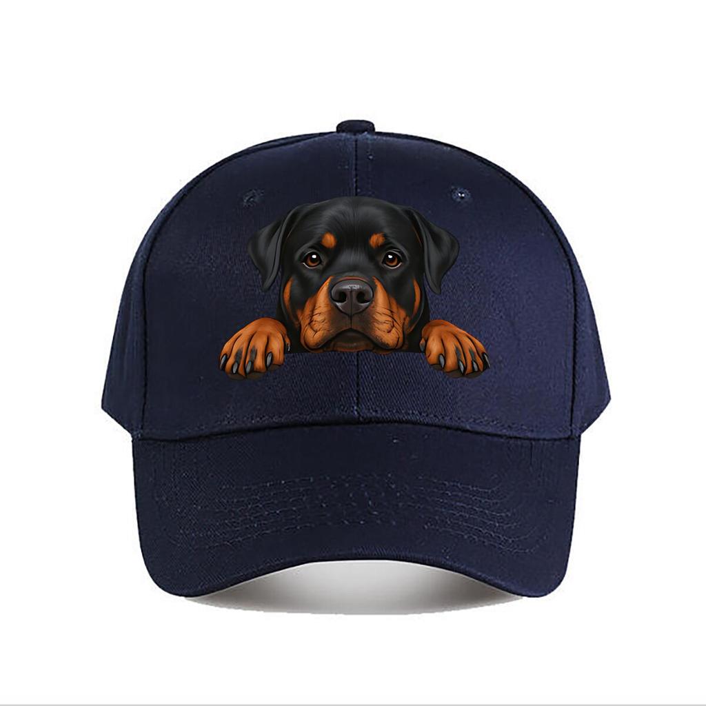 Realistischer Rottweiler Hund lugt Kunst Druck Heim Dekoration Baseball Kappe Mode Unisex Sonnenhut Damen Outdoor Sport Snapback Kappe