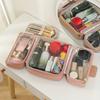 PU Leather Large Capacity Cosmetic Bag for Women Multi-Compartment Travel Toiletry Organizer Luxury Portable Makeup Pouch