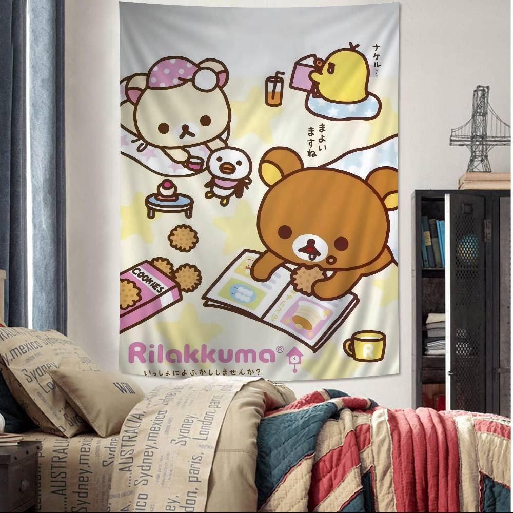 Cartoon Rilakkuma DIY Wandteppich Hängend Tarot Hippie Wandteppiche Schlafsaal INS Heimdekoration