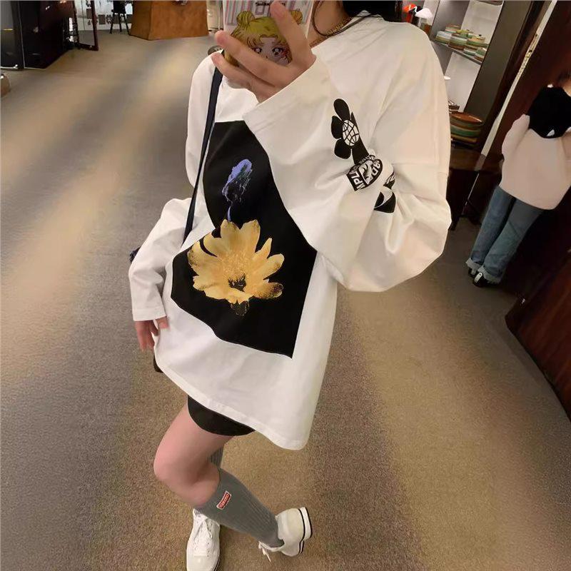 

In Stock: Vancouver Print Long Sleeve White T-Shirt - Hong Kong Chic Style S білий