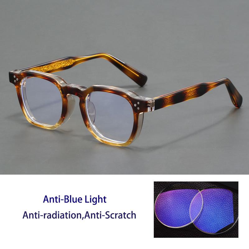 High-Quality Acetate Fiber Board Retro Small Frame Glasses For Men And Women Blue Light Blocking Photochromic Reading Glasses