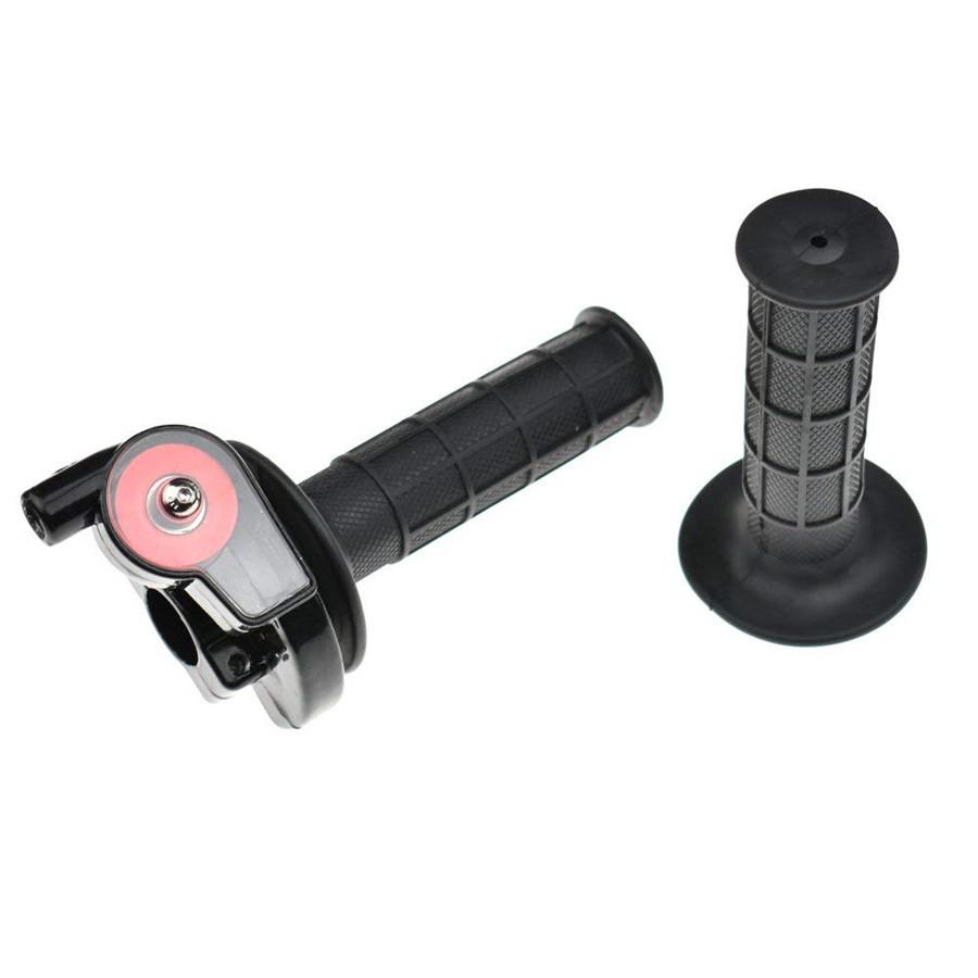 

Black Motorcycle Throttle Hand Grips Grip w/ Twist Cable For 22mm 7/8 Handlebar