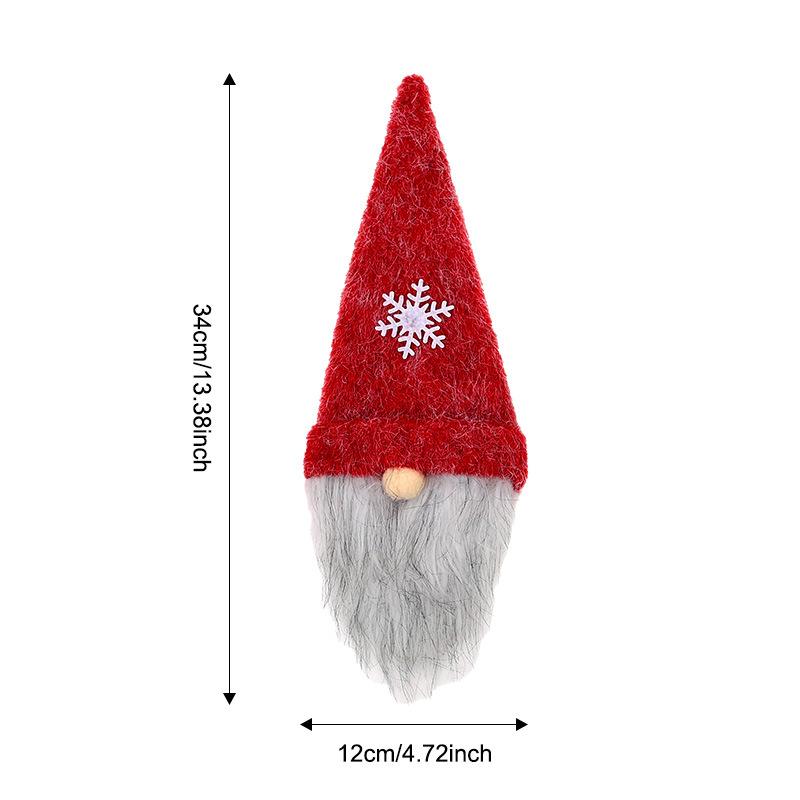 Festive Santa Fabric Wine Bottle Cover Sleeve Holiday Decor with Long Beard Design for Christmas Table Decorations