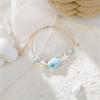 Ocean Theme Ceramic Starfish Conch Braided Bracelet Lightweight Handchain Jewelry For Women Beach Party Daily Wear