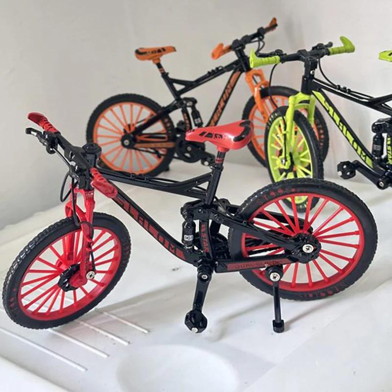 1:10 Scale Die-cast Alloy Mini Mountain Bike Bicycle Model Toy, Finger Bicycle, Table Decoration Handicraft, Bicycle Enthusiast