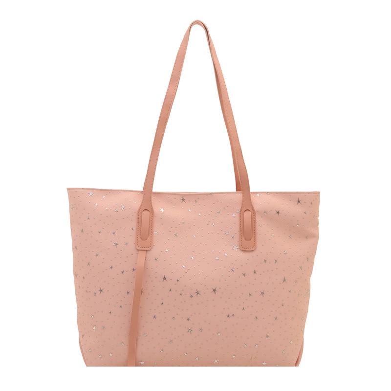 

Spring New Large Capacity Shoulder Bag Versatile Underarm Bag Trendy Sweet Wind Portable Tote Bag Women s Bag рожевий