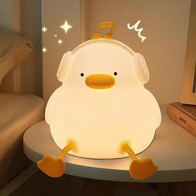 Luz Noturna Fofa de Pato LED Silicone Squishy Luminária, 3 Níveis de Brilho Ajustável Temporizador para Amamentação, Quarto de Bebê, Quarto Decoração Kawaii