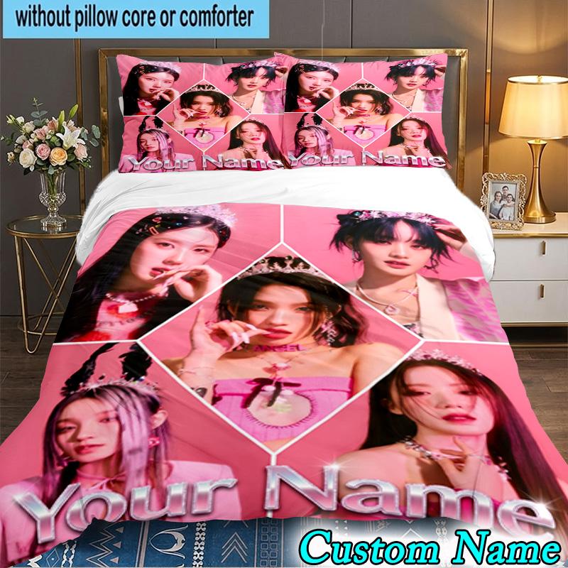 Custom Name 3PCS Kpop idle Colorful Dreams Bedding Set,Including Duvet Cover And 2pcs Pillowcases Perfect for Bedroom,Dormitory,Fan Christmas gift