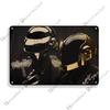 Daft Punk Vintage Poster Rock Music Metal Sign Retro Poster Metal Plaque Pub Bar Club Bedroom Decorative Plate Music Wall Decor