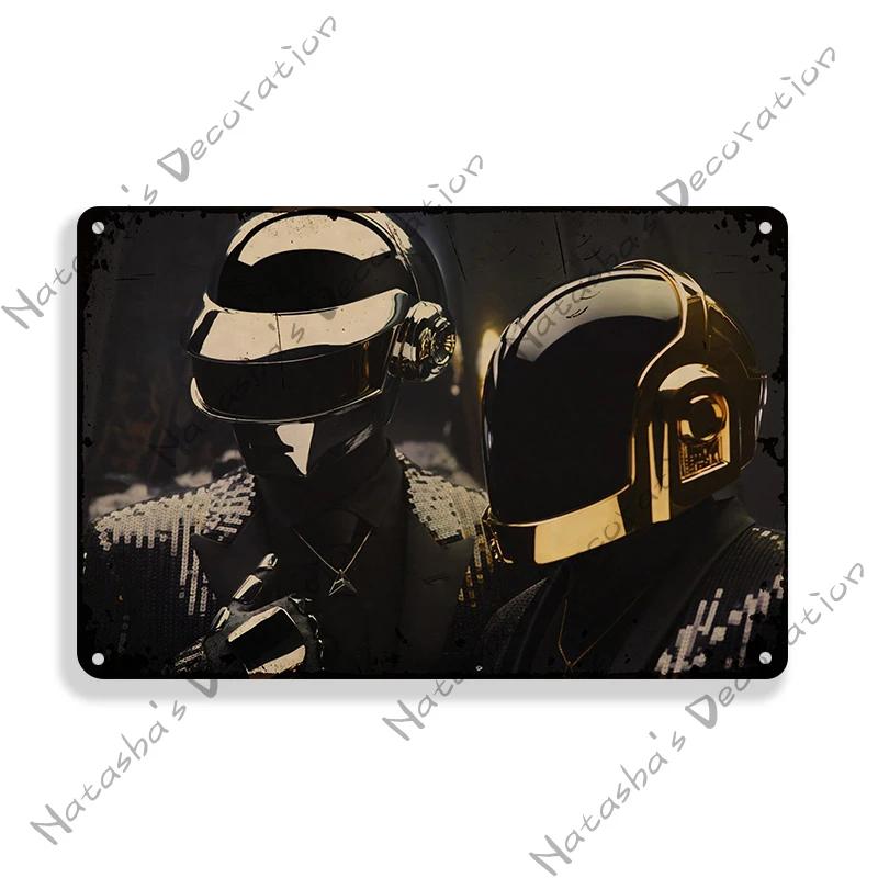 Daft Punk Vintage Poster Rock Music Metal Sign Retro Poster Metal Plaque Pub Bar Club Bedroom Decorative Plate Music Wall Decor
