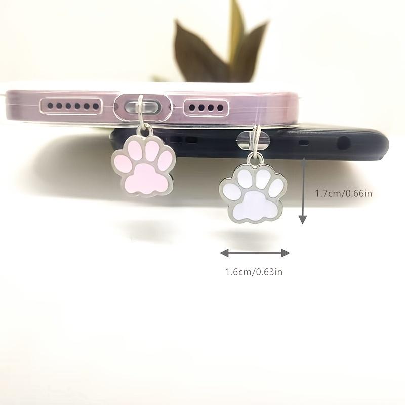 1pc PVC Anti-Dust Plug for Smartphones, Pet-Friendly Glossy Bear Paw Pendant, Decorative Mobile Phone Dust Cap Accessory