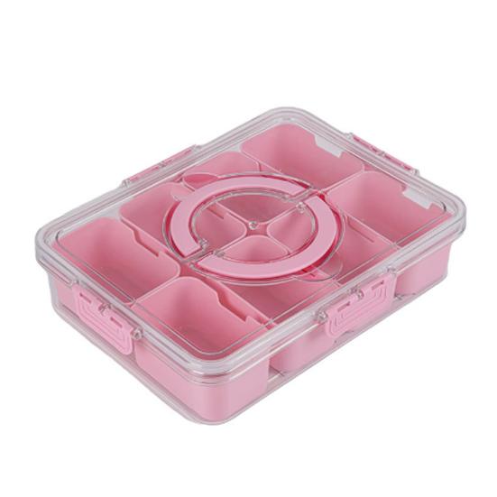 Snack Box with Compartments Space-Saving Snack Plate for Sweets Nuts Fruit Storage Snack Tray Versatile Snack Organizer A