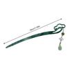 Ancient Chinese Style Hairpins Gradient Green Color Resin Hair Sticks Forks Chain Tassel Pendant Headpieces Hair Bun Maker