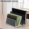 5 Slot Business Card Holder Acrylic Desktop Upright Mail Organize Transparent Card Display Stand Office Desk Bracket