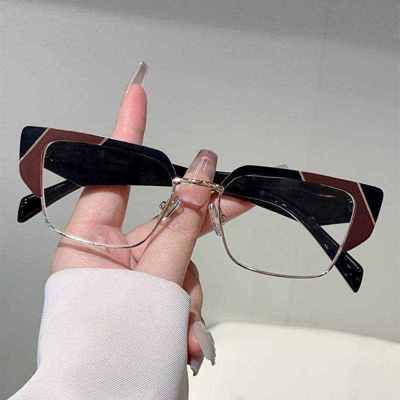 

Классические прямоугольные очки с диоптриями и защитой от синего света Женские Для мужчин Роскошный Дизайнерский Стиль Стиль Миопия Оптические Прочные Металл Металл Глаз