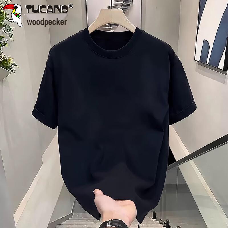 TUCANO Men s Solid Color Heavyweight Loose Fit Crew Neck Short Sleeve T-Shirt 2XL