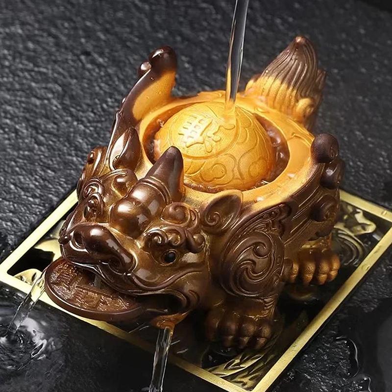 Hot! 1PC Boutique Tea Pet Water-spraying Pixiu Tea Pet Ornament Handmade Tea Ceremony Tea Game Financial Tea Table Gift
