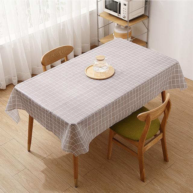 Disposable Peva Table Cloth Plaid Printing Waterproof Anti-Scalding Oil-Proof Rectangular Wedding Decoration 90X137CM