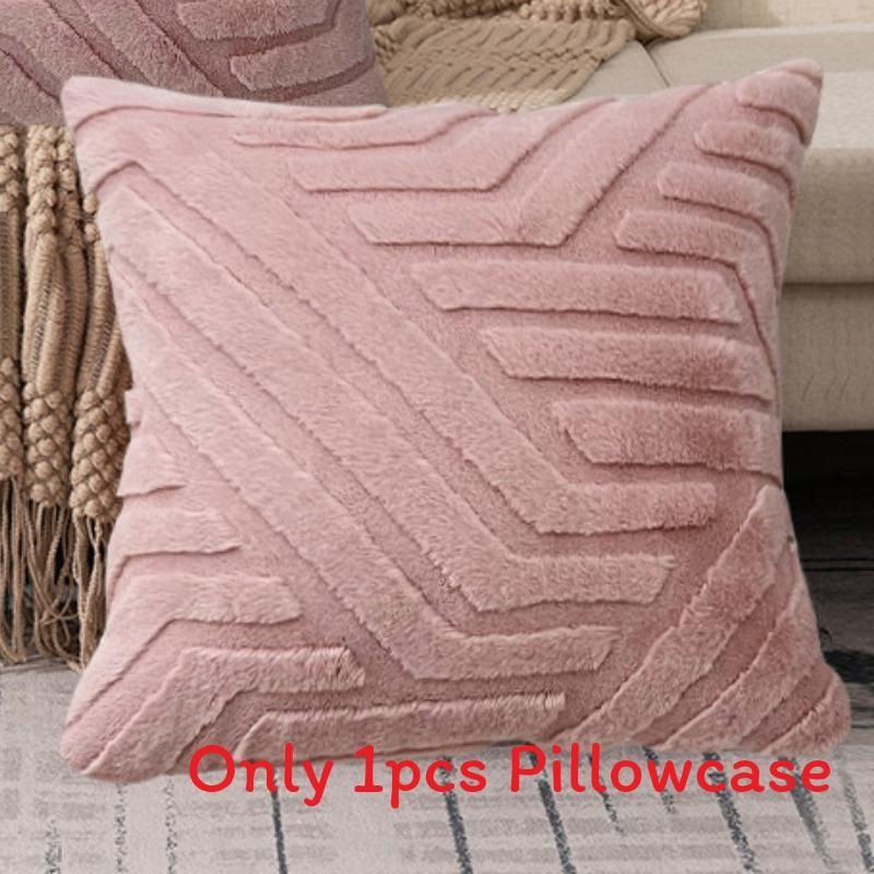 Stereoscopic Color Solid Plush Pillowcase Cushion Cover Decorations Bedroon