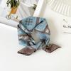 55 Cotton And Linen Headscarf Summer And Autumn Floral Silk Scarf Sweet Versatile Square Scarf Small Scarf Women'S Thin Decorative Silk Scarf