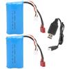 7,4V 1500mAh 15C Lipo-Akku mit Ladekabel Wiederaufladbarer Lithium-Akku für RC-Auto Boot