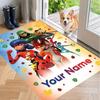 Custom Name Miraculous Ladybug Crystal Velvet Floor Rug Personalized Text Soft Carpet Home Decor