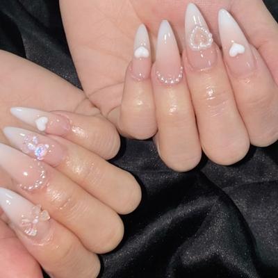 24 sztuki Czyste Pragnienie Wiatr Nail Art Naklejka na Paznokcie Noszenie Elementu Nail Artu Sztuczny Paznokieć Francuski Stopniowa Zmiana Element Paznokcia Noszenie Elementu Paznokcia