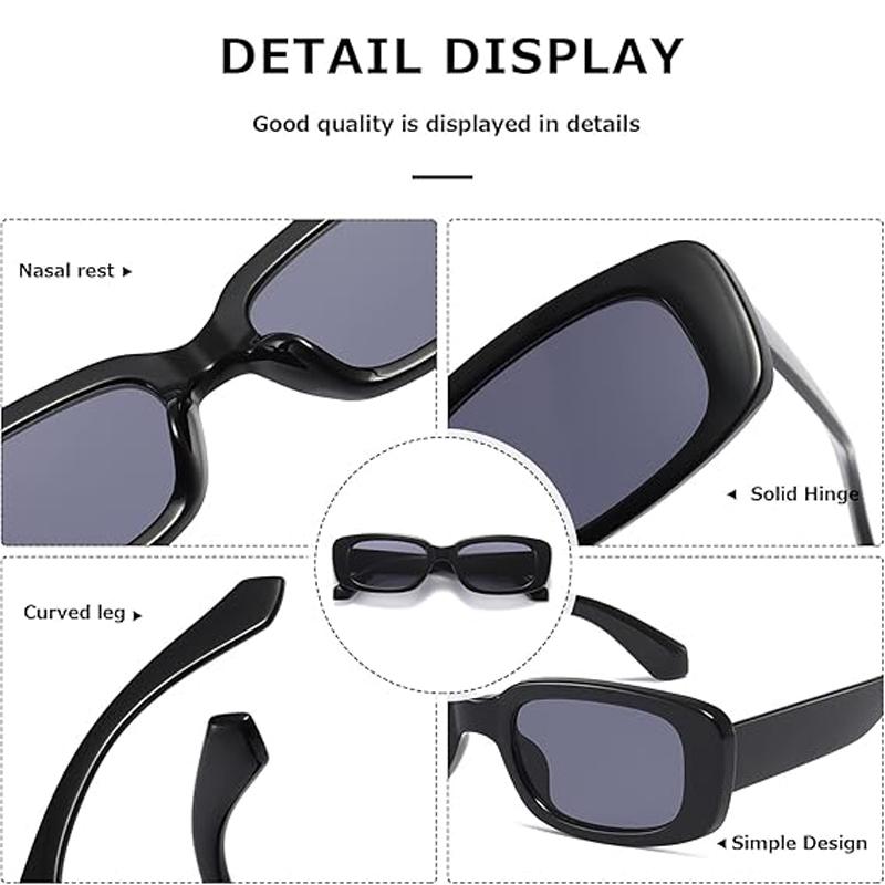 Compact Rectangle Sunglasses Female Oval Retro Brand Design Square Sun Eyeglasses For Female Shades Women Eyewear Anti-glare UV400