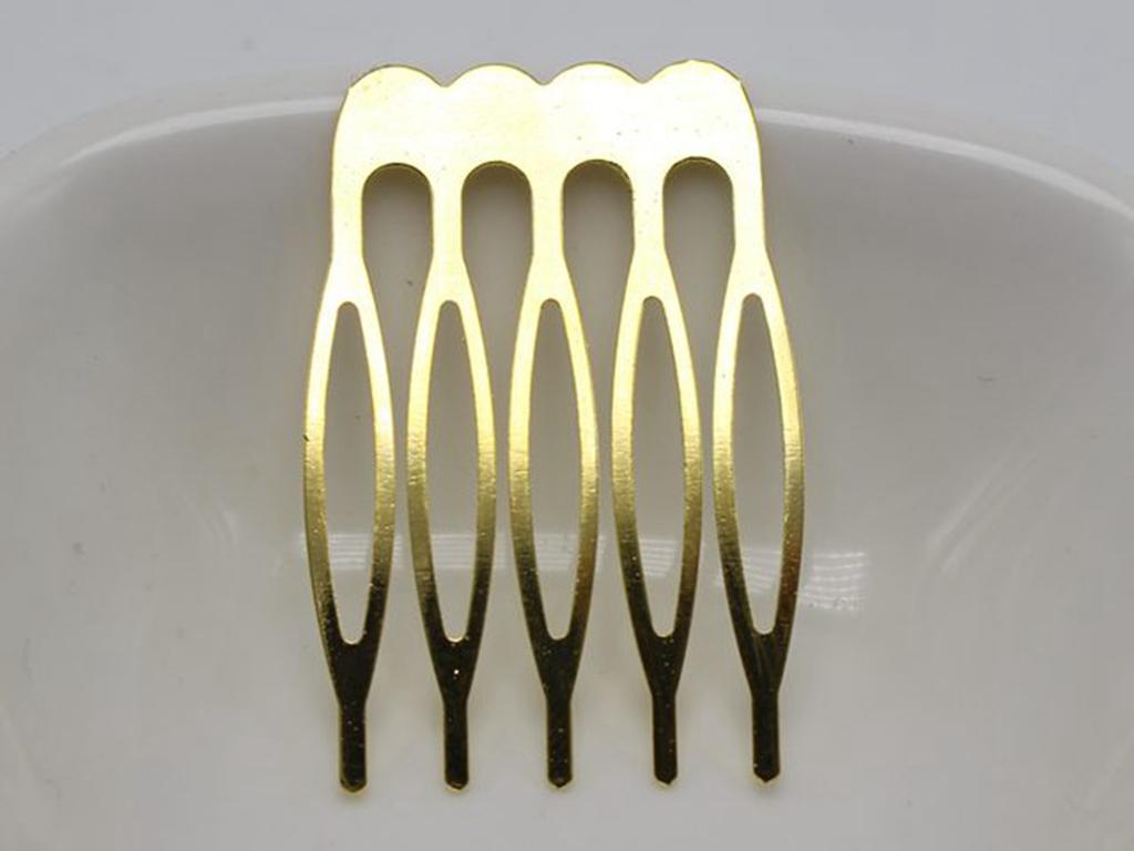 10pcs Gold Rhodium Color Metal Hair Combs  26-52mm with Teeth for Hair Accessories  DIY