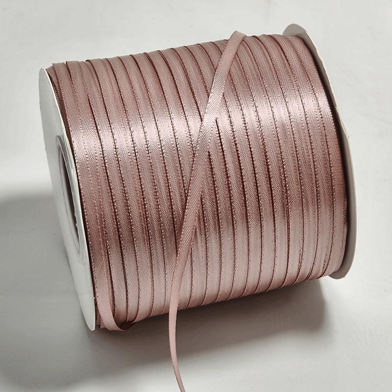 3mm Double-Sided Polyester Ribbon for Handmade Hair Accessories, Headwear Decoration, and Encrypted Bookmarks