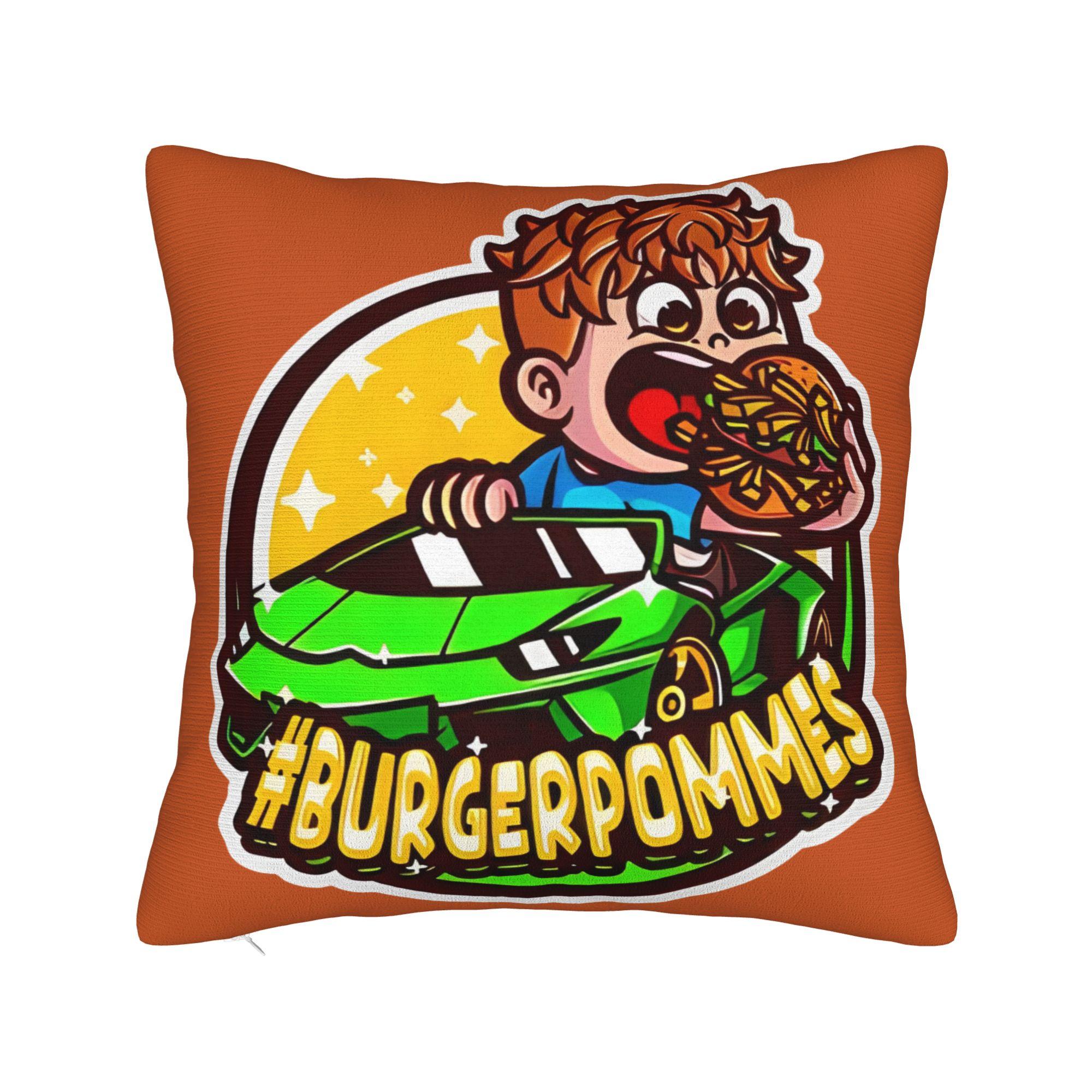

Lukasbs Lukas Icrimax Burgerpomms Pillow Case Square Pillow Cover Fashion Pillowcases For Sofa Couch Bed Living Room 16x16Inch