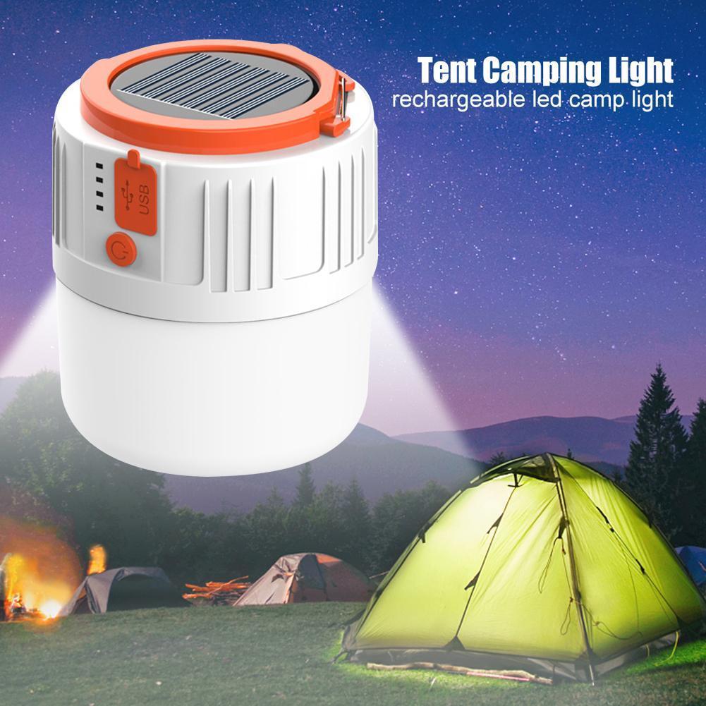 Portable LED Solar Camping Light Waterproof Tent Lamp Rechargeable Lanterns Outdoor Emergency Lights Market Energy Saving Bulb