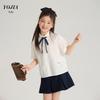 YOJIA Girls' Summer School Style Short Sleeve Blouse